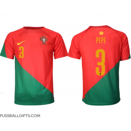 Portugal Pepe #3 Fußballbekleidung Heimtrikot WM 2022 Kurzarm